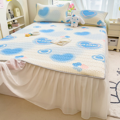 夏季爆款冰絲乳膠涼席三件套裝