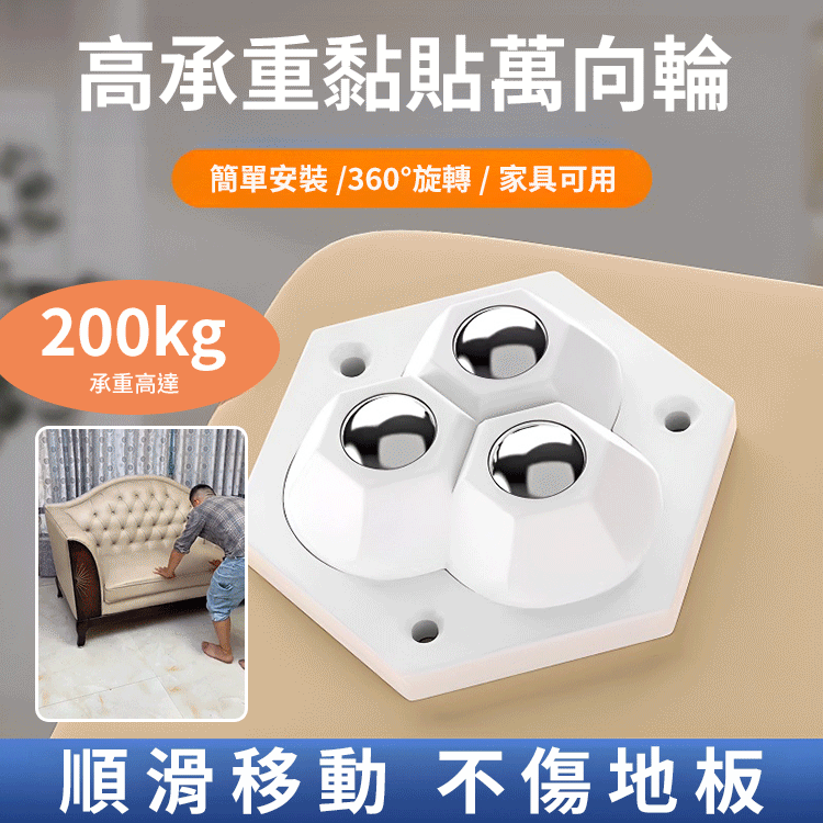 360°旋轉三滾珠式萬向輪