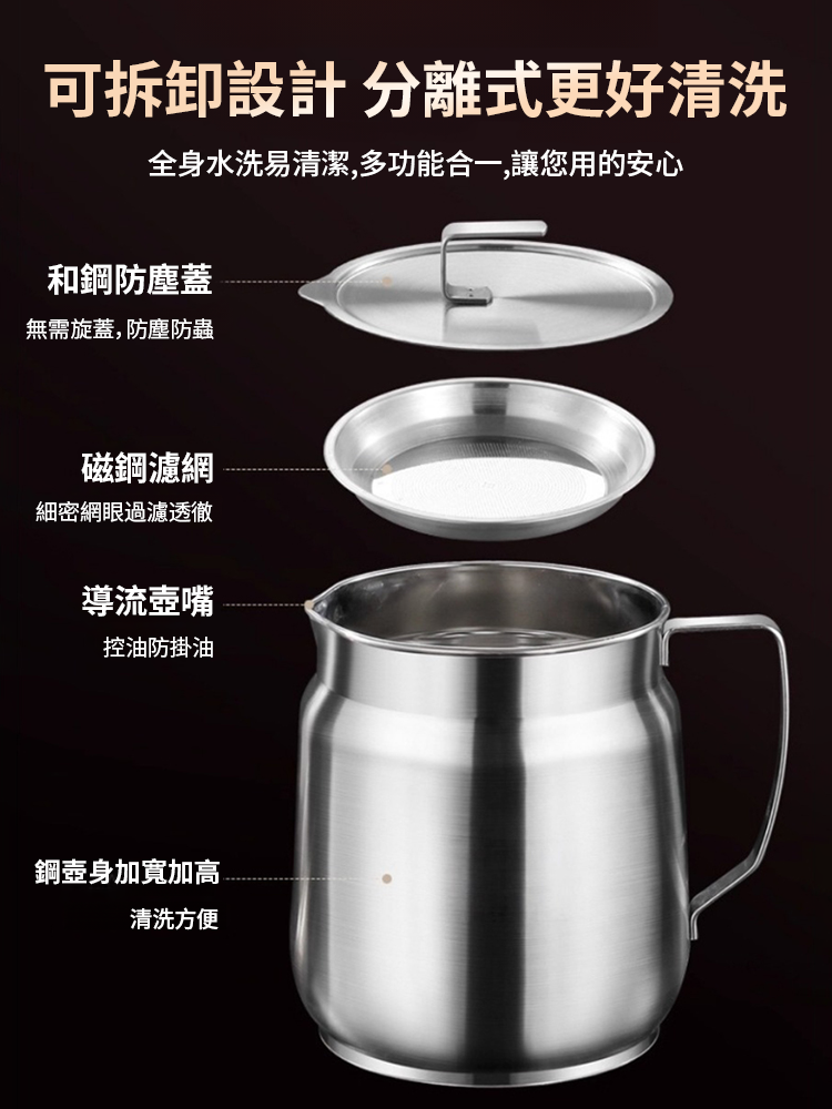 不銹鋼家用儲油濾油壺