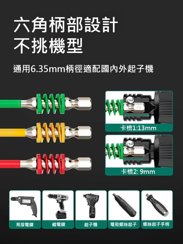 彩虹彈簧強磁超硬防滑十字披頭