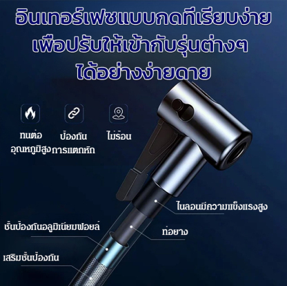 ปั๊มลมรถยนต์กำลังสูงแบบพกพา
