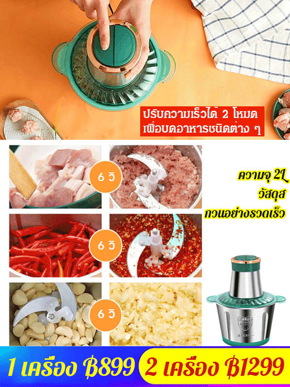 เครื่องบดอาหาร เครื่องบดหมูสแตนเลสไฟฟ้า 2L