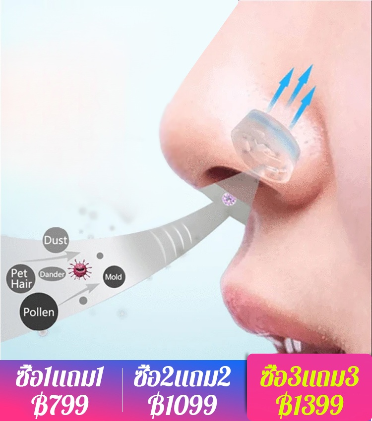 แผ่นกรองฝุ่นติดตั้งอยู่ที่จมูก