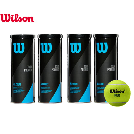 Wilson Tour Premier All Court Tennis Balls 3 Ball-Can (4 Pack)