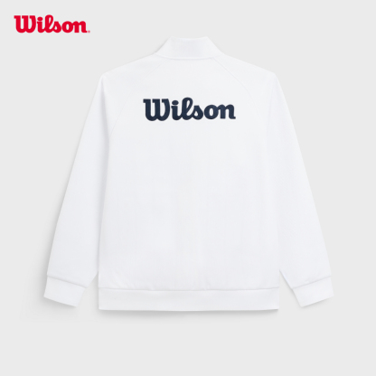 Wilson Men Courtstar Jacquard Tennis Jacket Brushed Inner Stand Collar Zip Windproof WN00114
