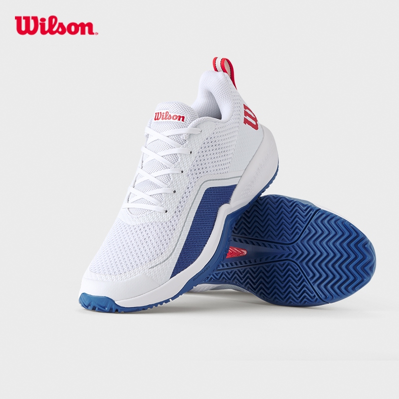 WILSON RUSH PRO LITE Men's Tennis Shoe (White/Deja Blue/Wilson Red