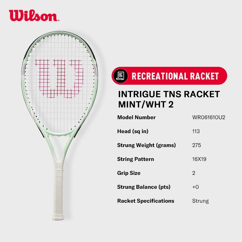 【Best Choice For Beginners】 WILSON Intrigue Tennis Racket (Strung) Sports Training WR061610U2