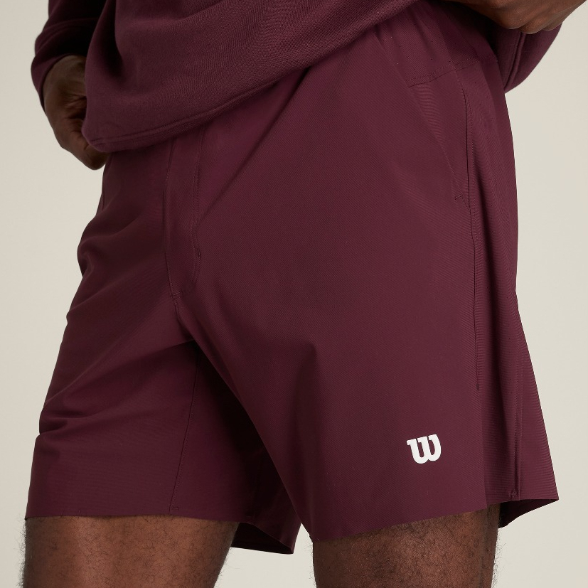 Wilson Men Peak Tennis Short 7in Unlined Mesh Panels Ball Pockets Port Royale WM00443531WIE