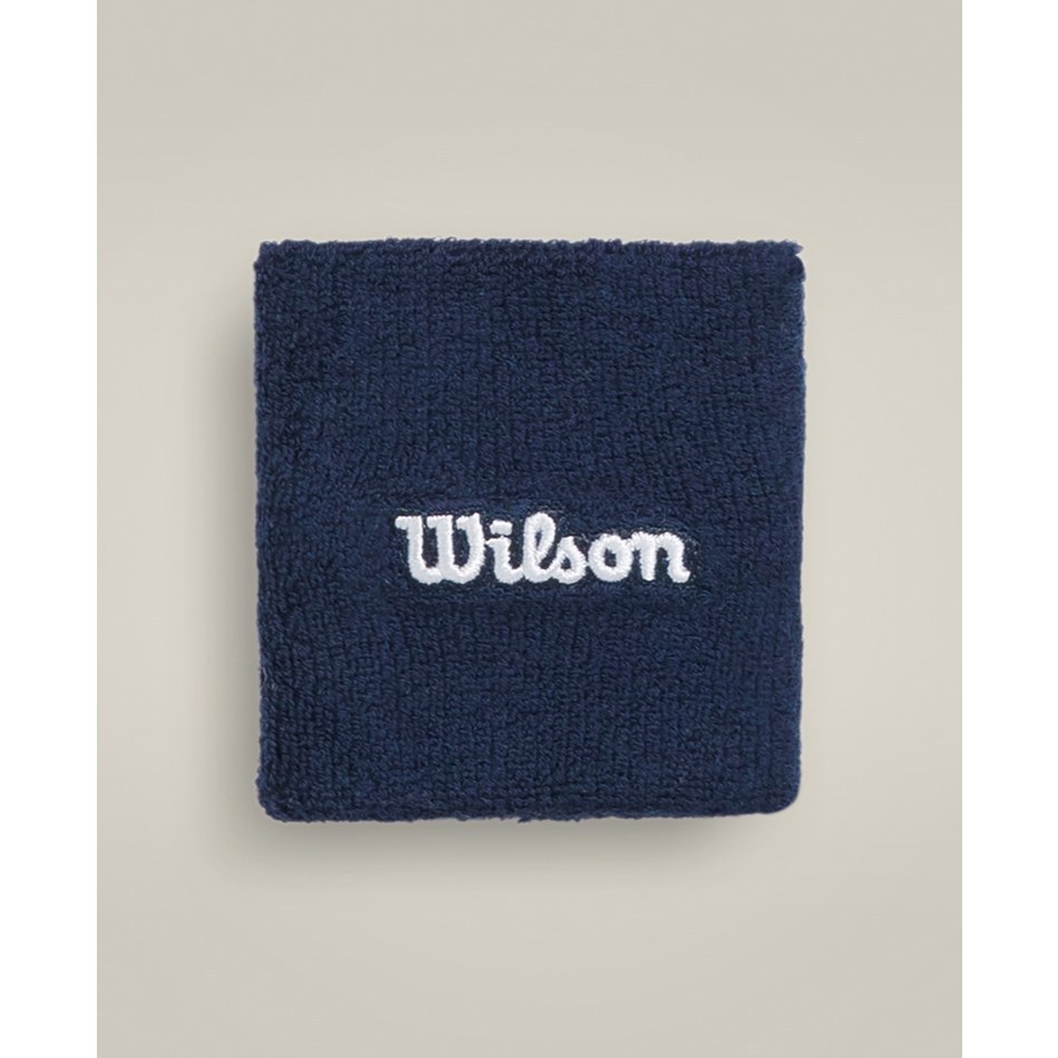 Wilson Unisex Terry Logo Wristbands Classic Navy
