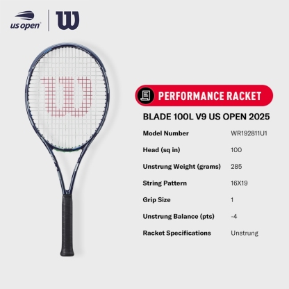 Wilson 2025 US OPEN SHIFT/BLADE Performance Tennis Racket (Unstrung)
