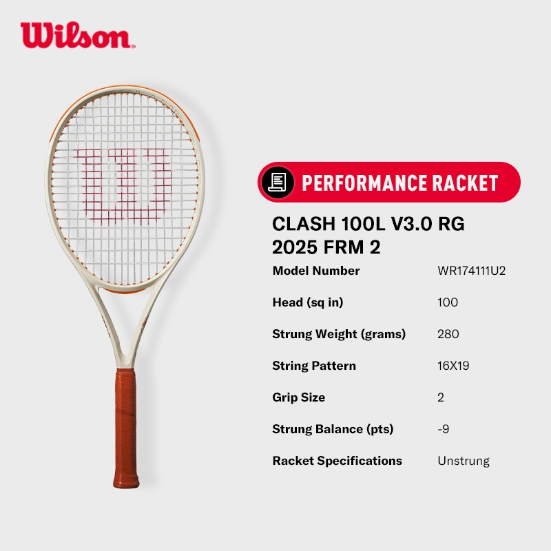 Wilson Roland-Garros 2025 CLASH / SHIFT / BLADE Tennis Racket (Unstrung)