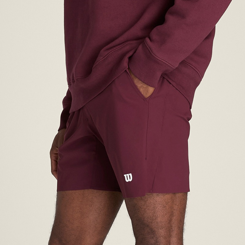 Wilson Men Peak Tennis Short 7in Unlined Mesh Panels Ball Pockets Port Royale WM00443531WIE