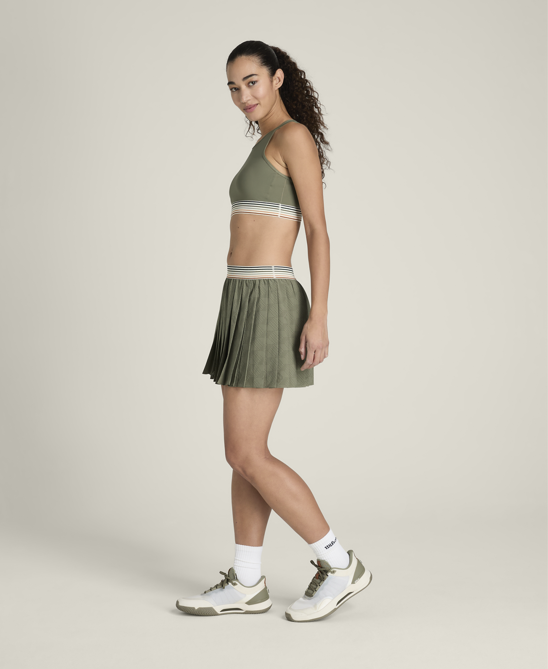 W SPLIT PLEAT SKIRT LASERCUT