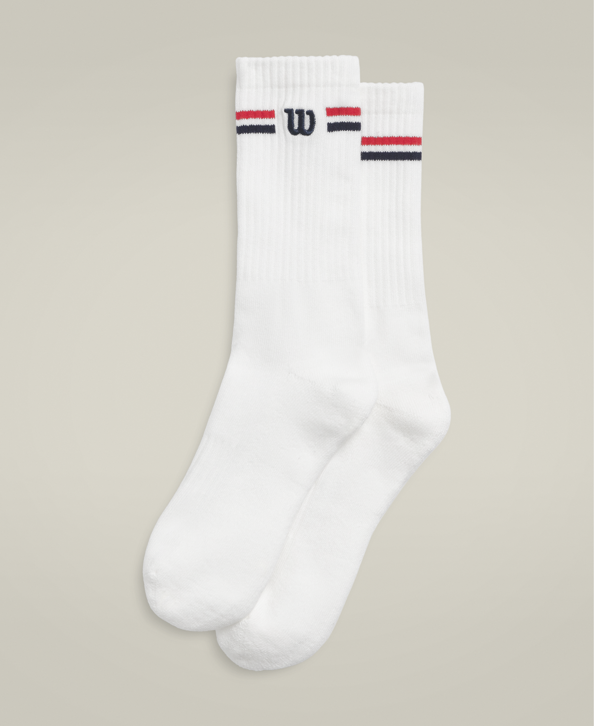 Wilson Crew Stripe Logo Socks
