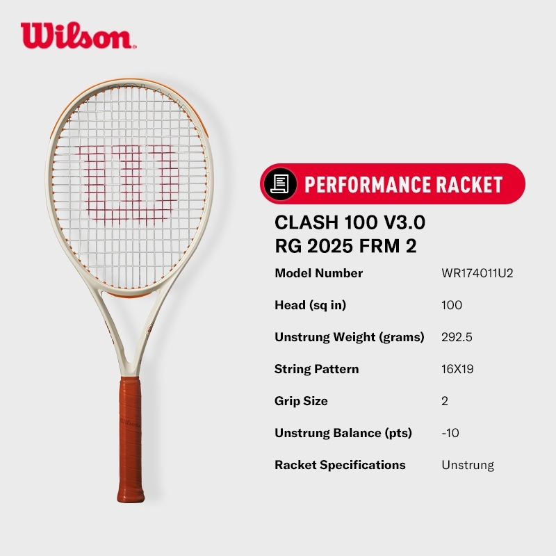 Wilson Roland-Garros 2025 CLASH / SHIFT / BLADE Tennis Racket (Unstrung)