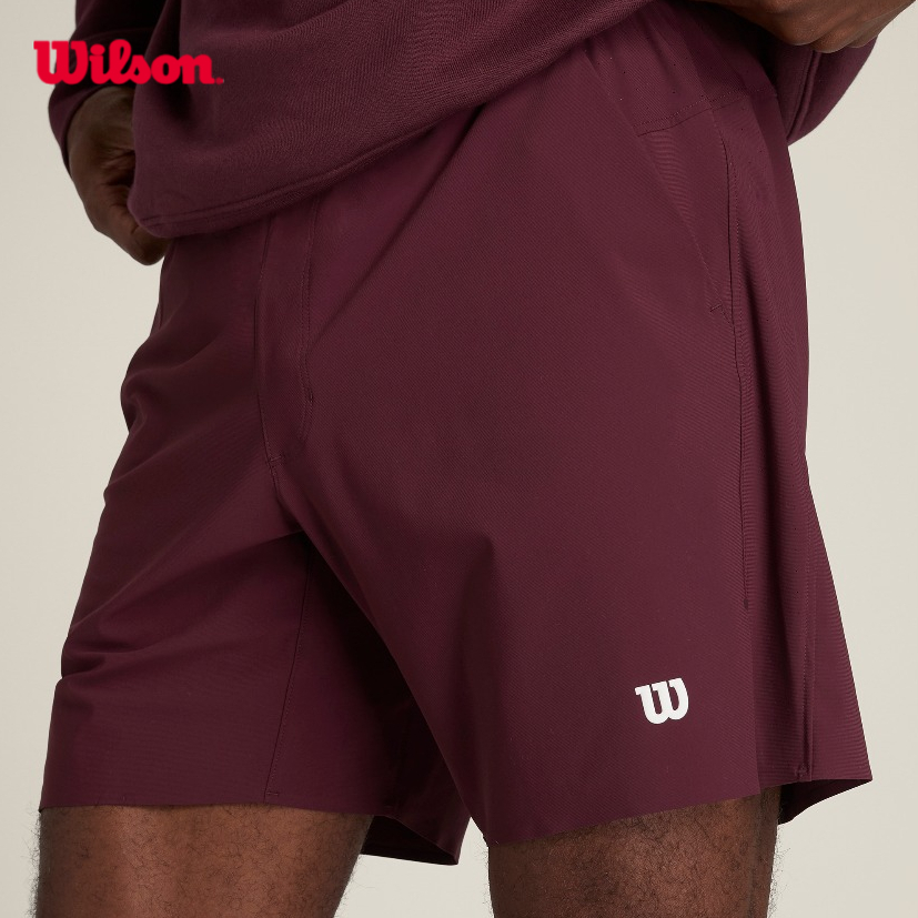 Wilson Men Peak Tennis Short 7in Unlined Mesh Panels Ball Pockets Port Royale WM00443531WIE