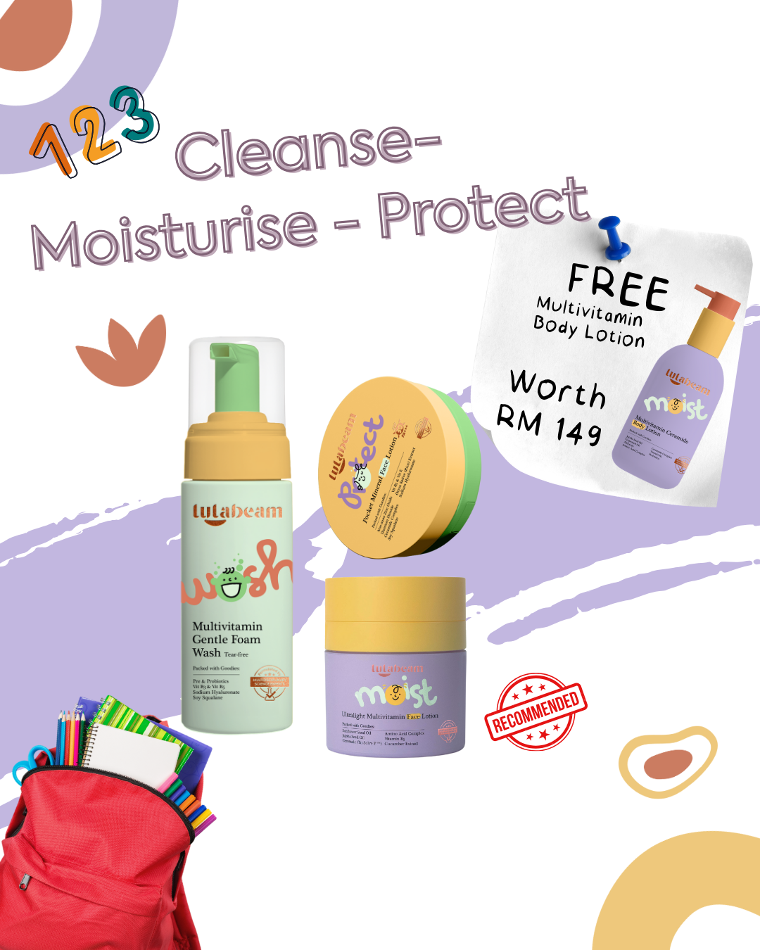 1-2-3 Cleanse · Moisturise · Protect Set