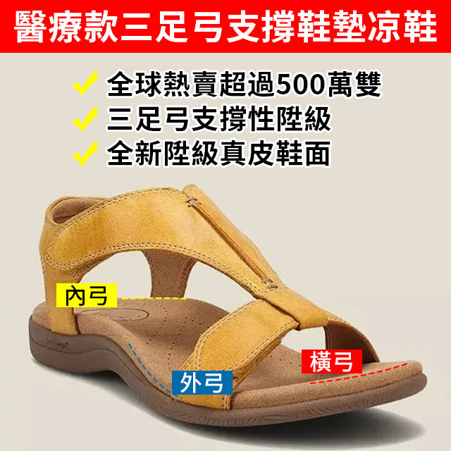 平底足弓按摩涼鞋