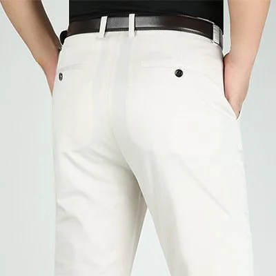 冰絲彈力男士休閒褲