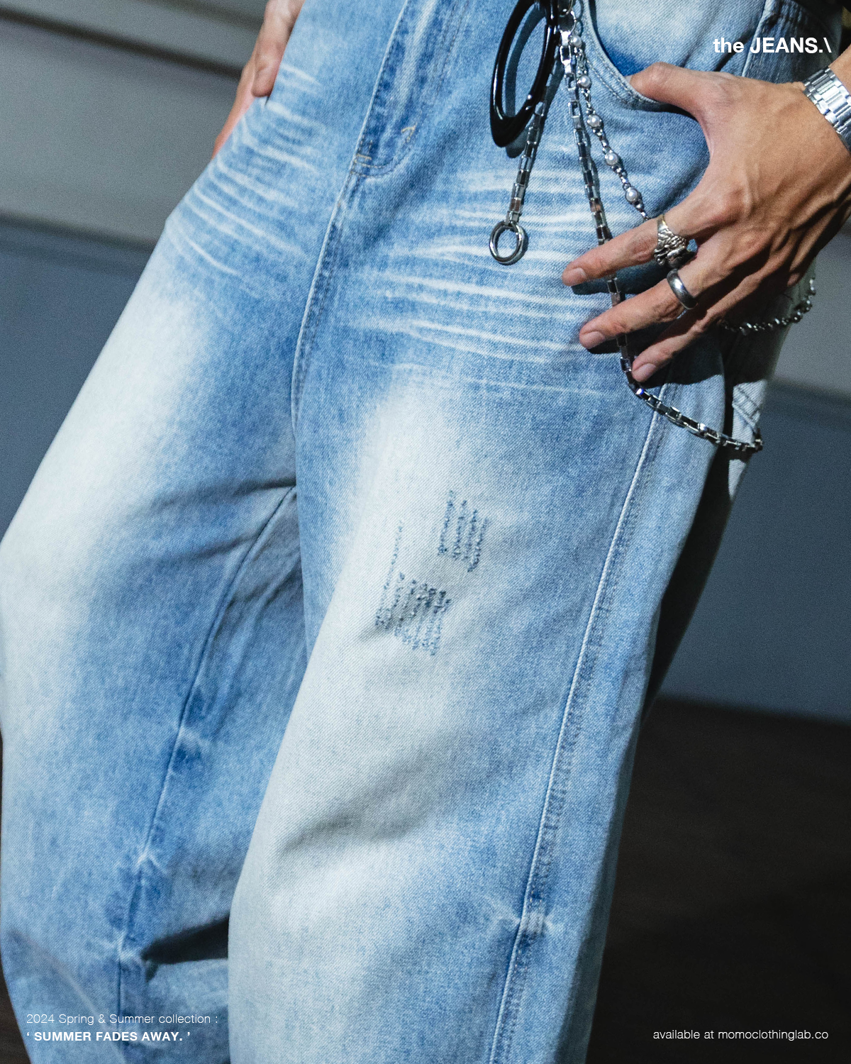 A.A Wash&Brushed Wide Denim Jeans
