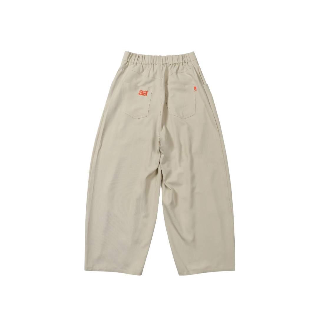 A.A Beige Baggy Pleated