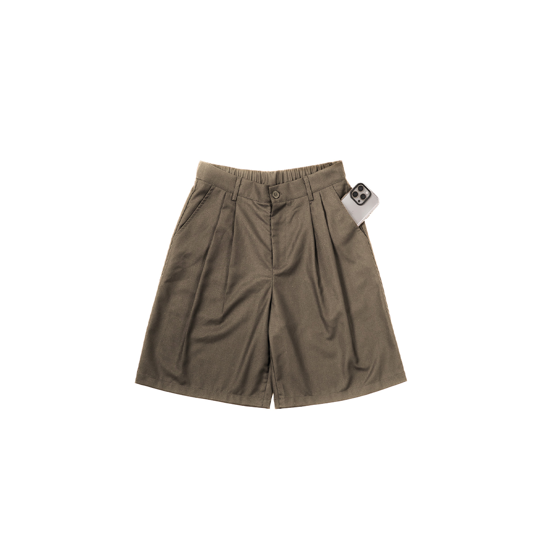 MOMO Pleated Suit Short Coffee Brown