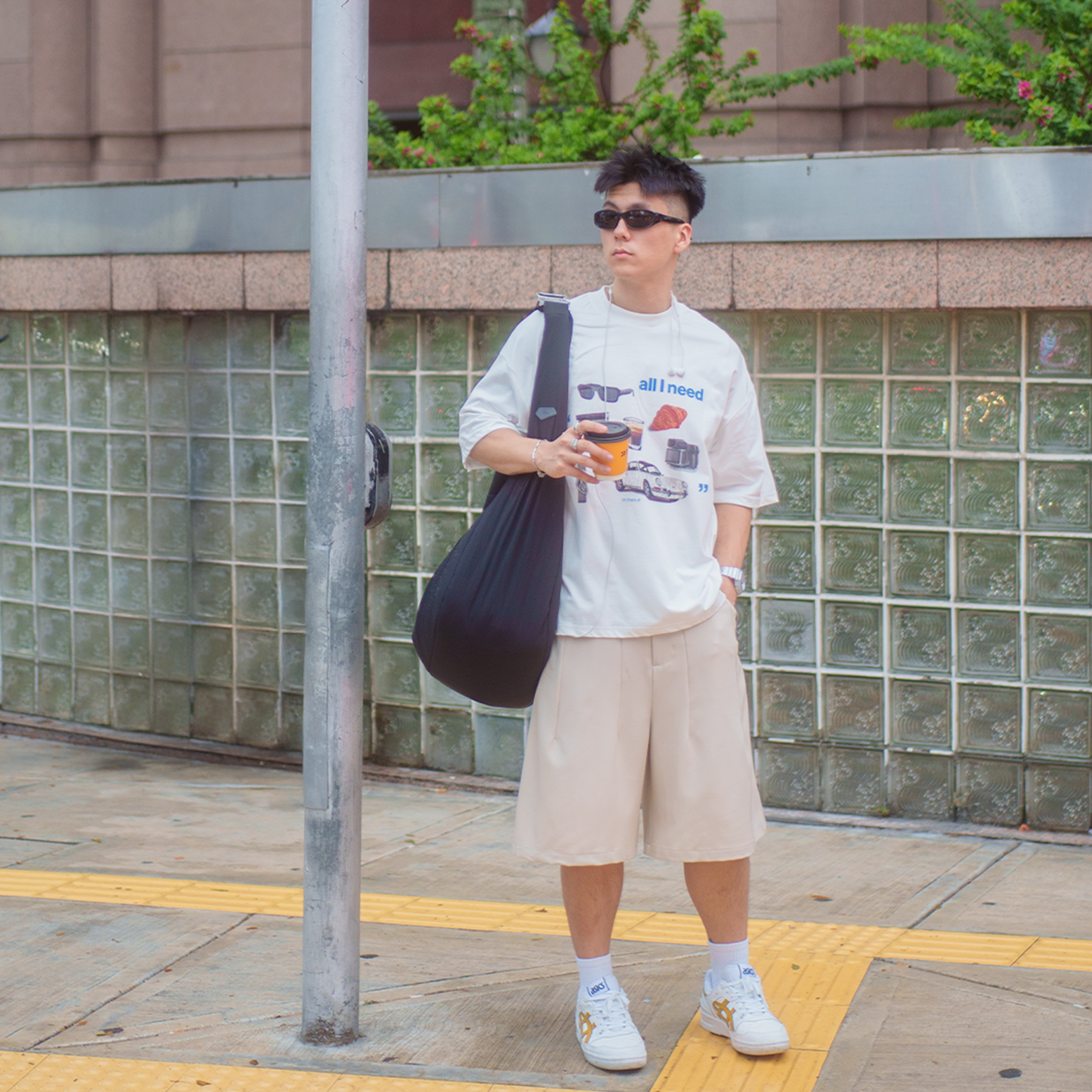 A.A Beige Short Pleated