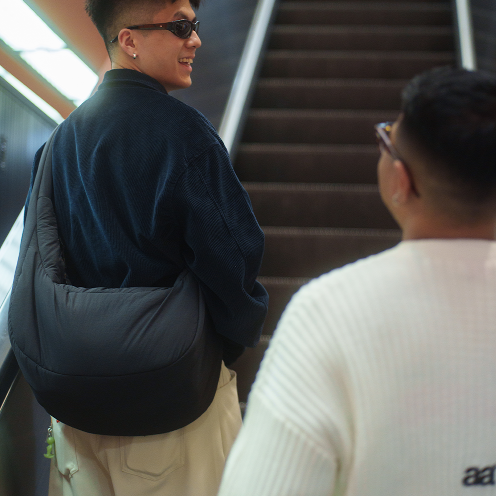 A.A Beige Baggy Pleated