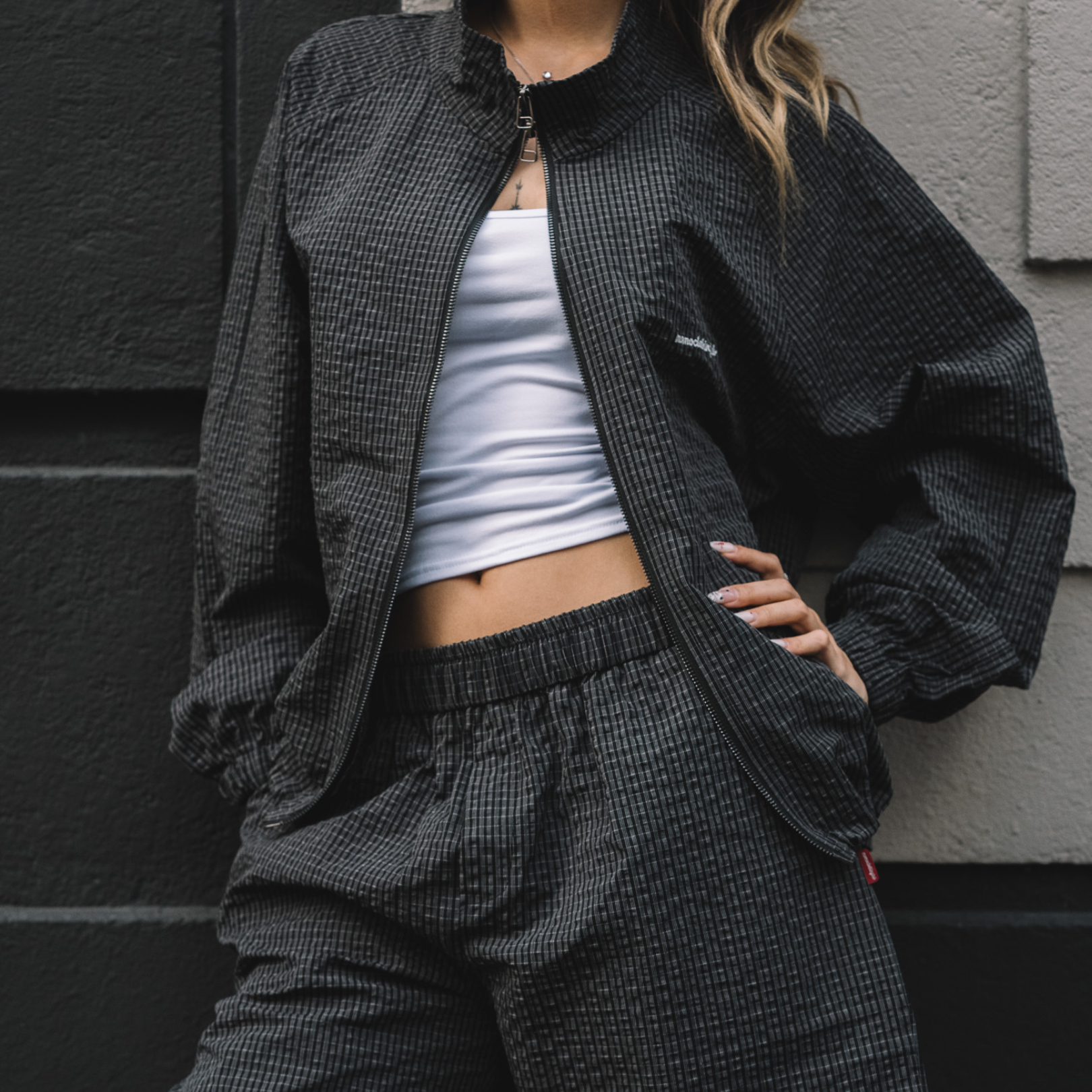 MOMO Checkered Track Jacket