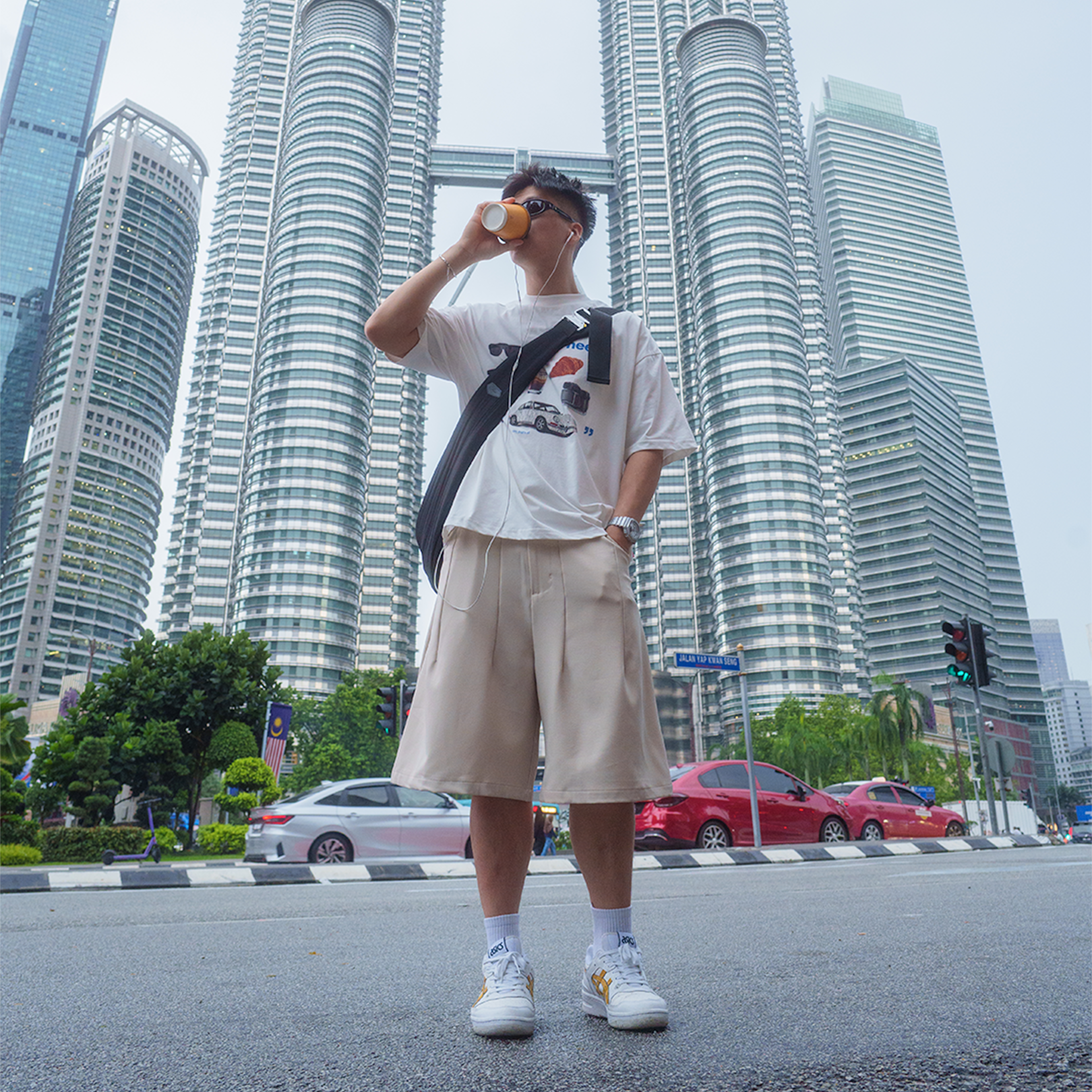 A.A Beige Short Pleated