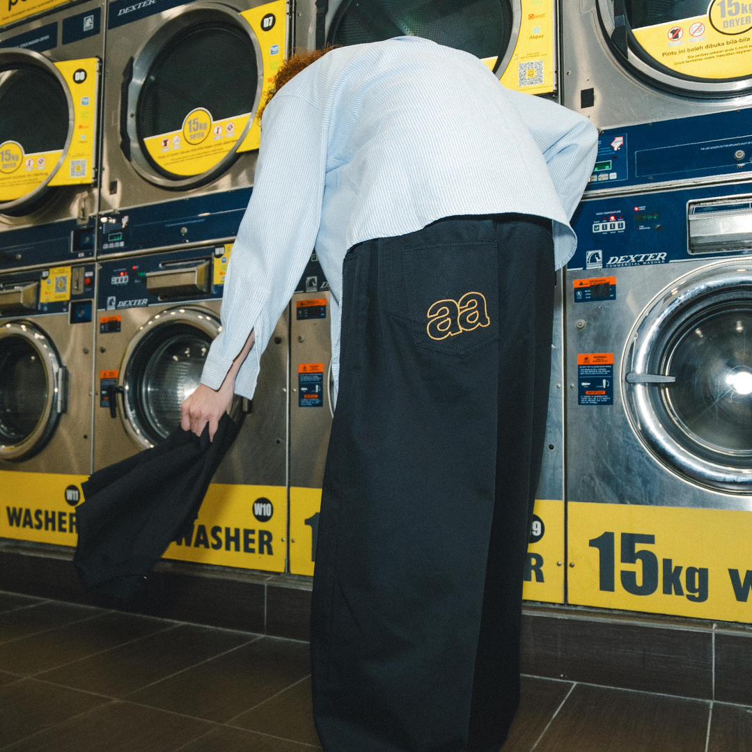 A.A Black Baggy Pants