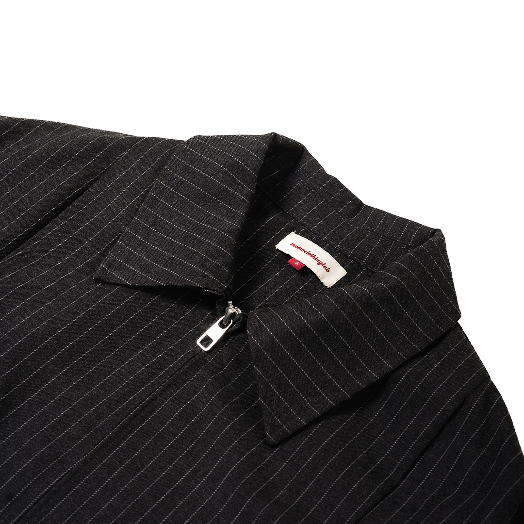 MOMO Striped Harrington Jacket 