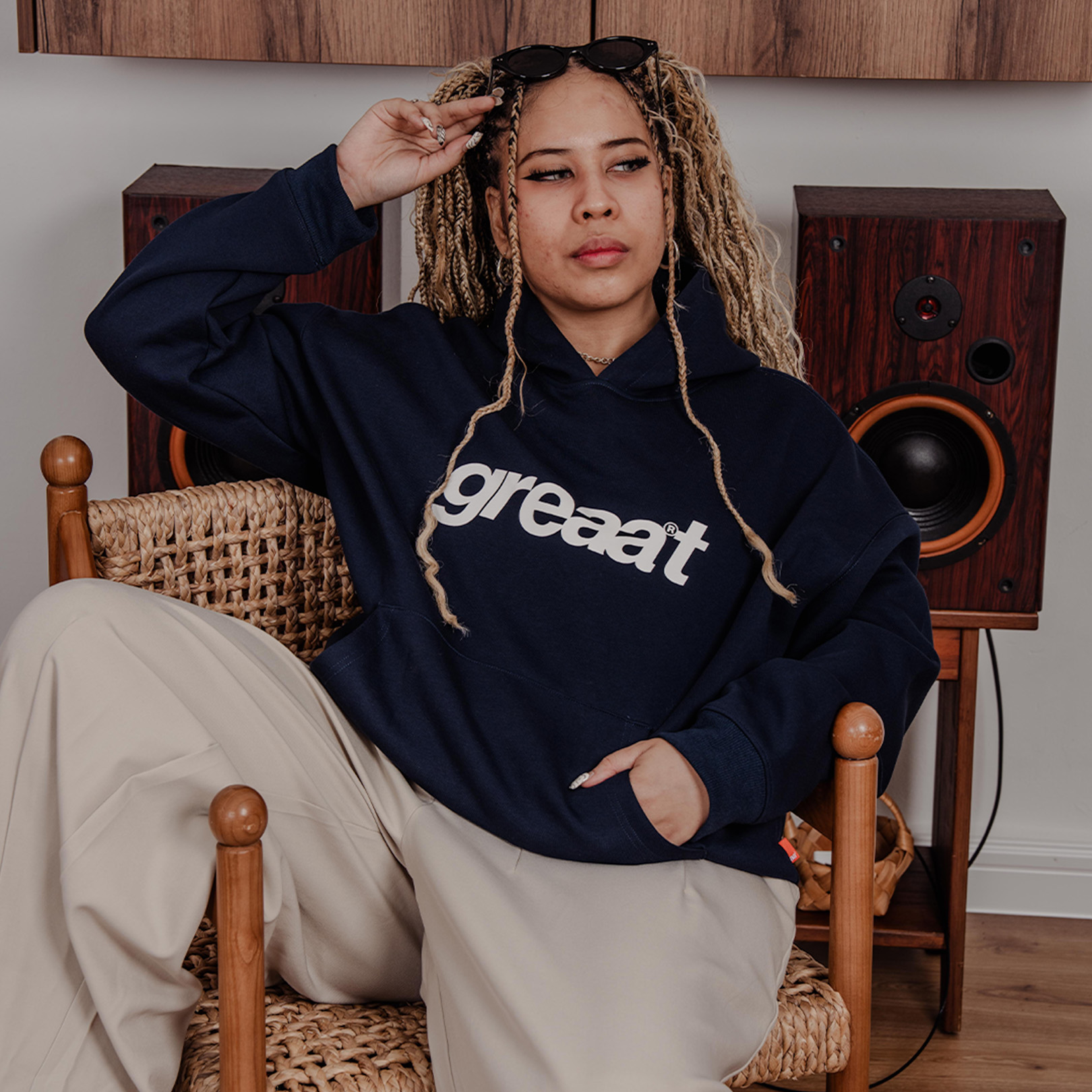 A.A Greaat Hoodie Deep Navy