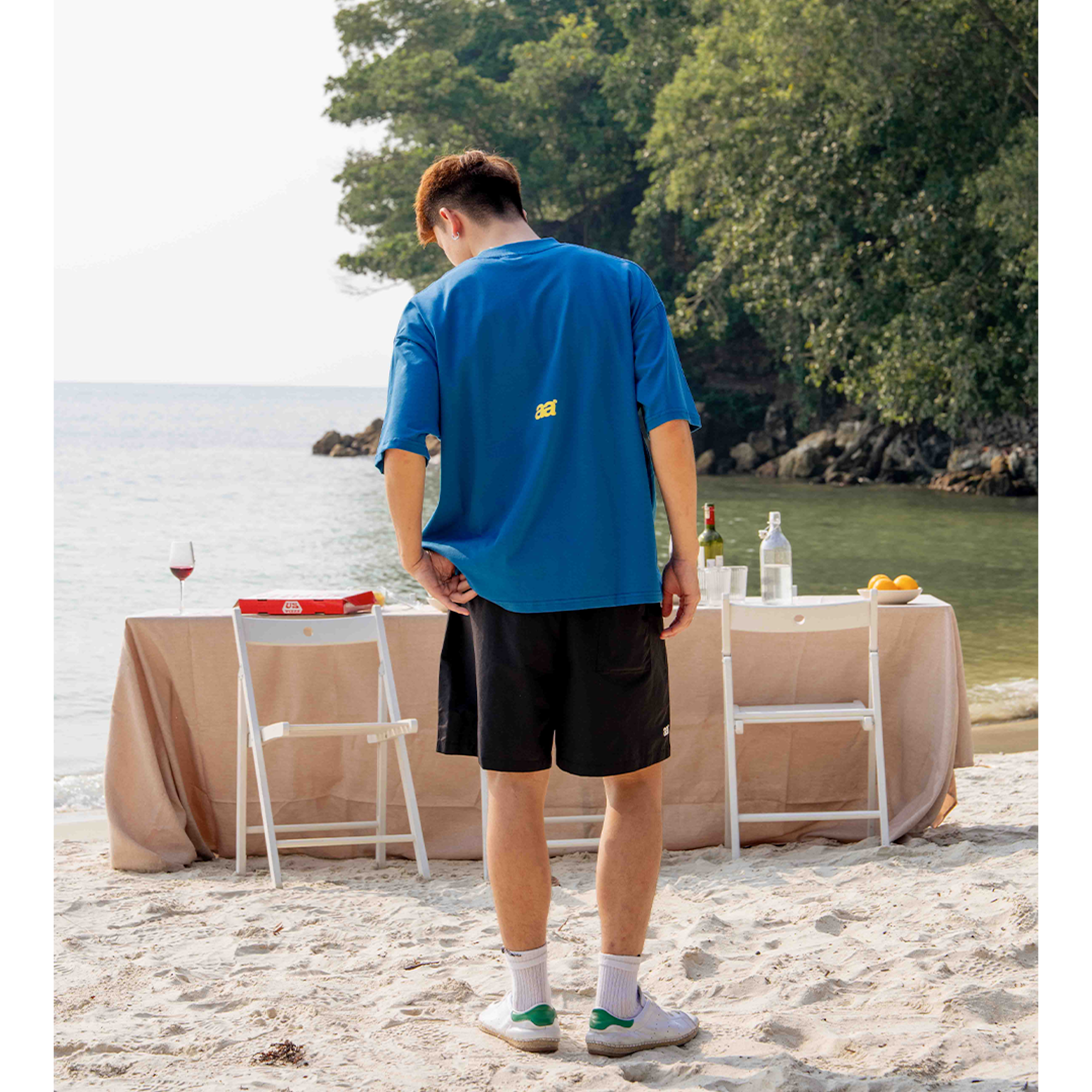 A.A Nylon Button-Fly Short - Black
