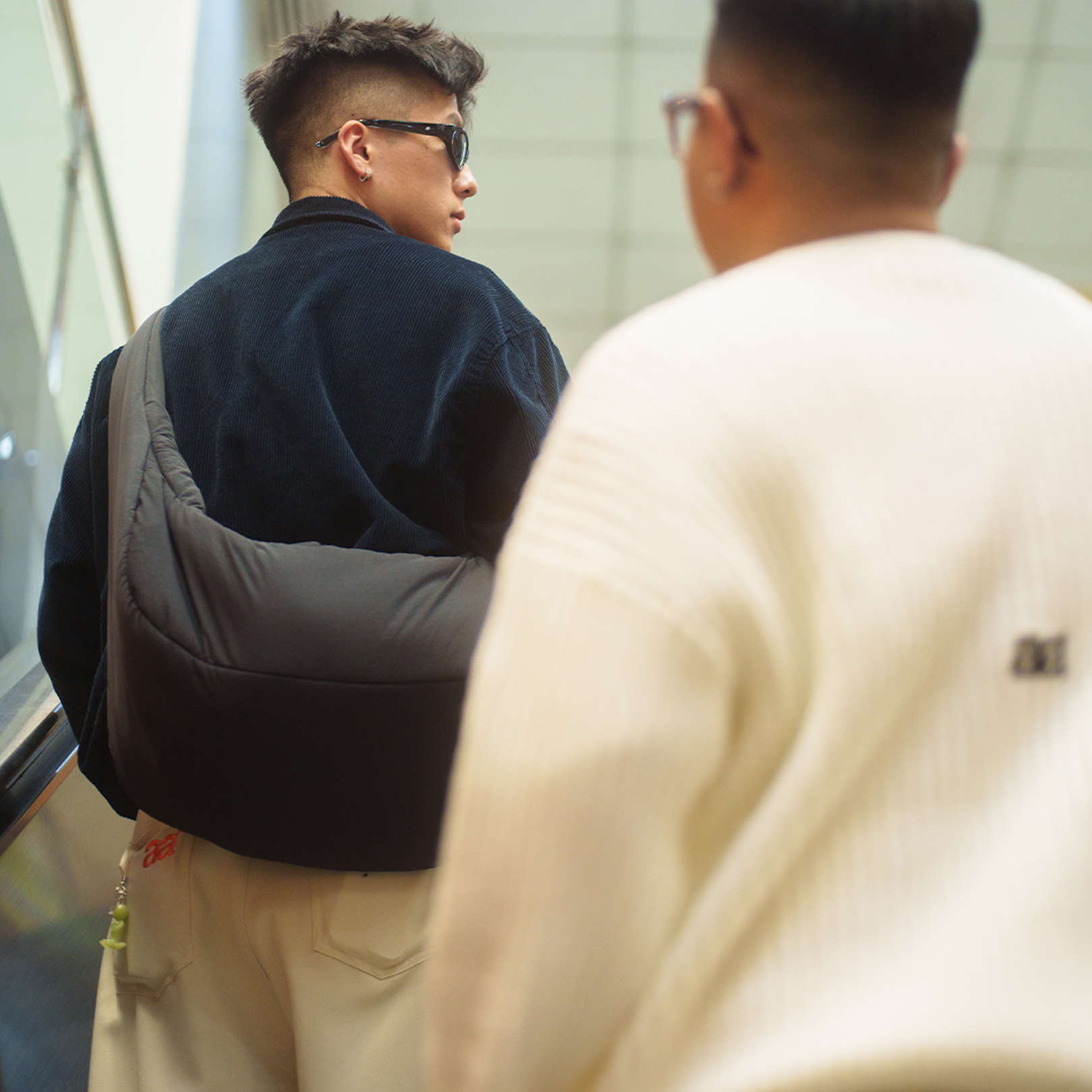 A.A Beige Baggy Pleated