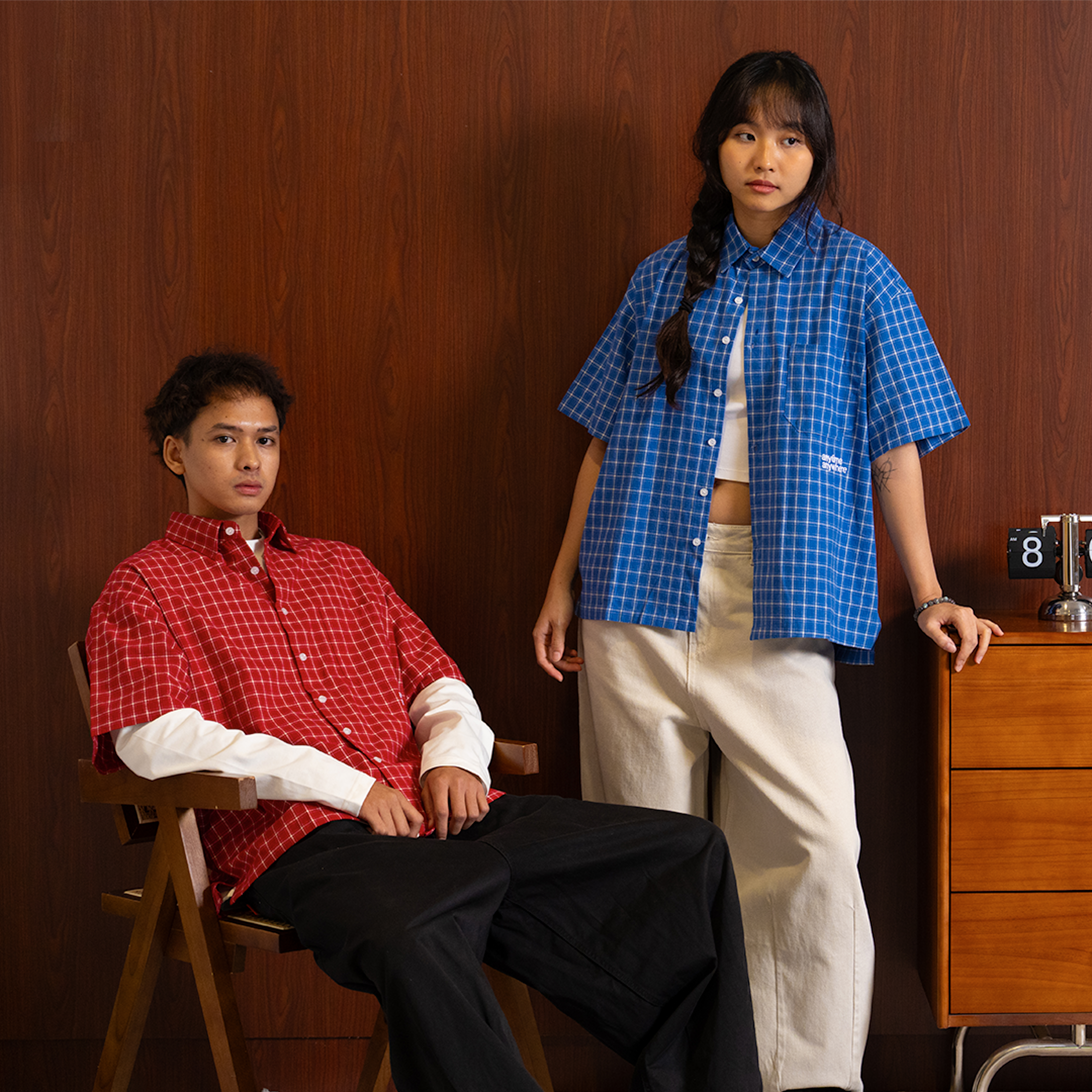 A.A Grid Shirt - Cherry Red 