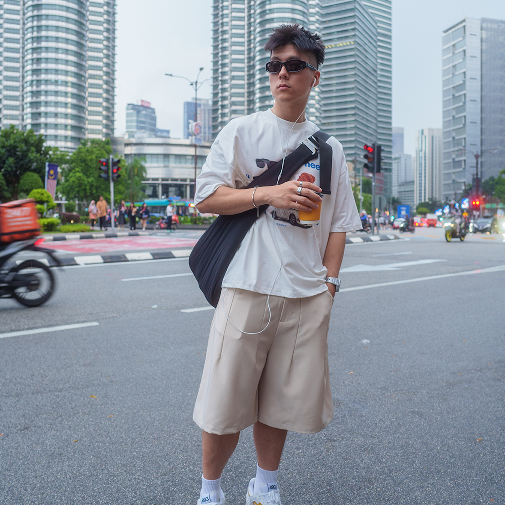 A.A Beige Short Pleated