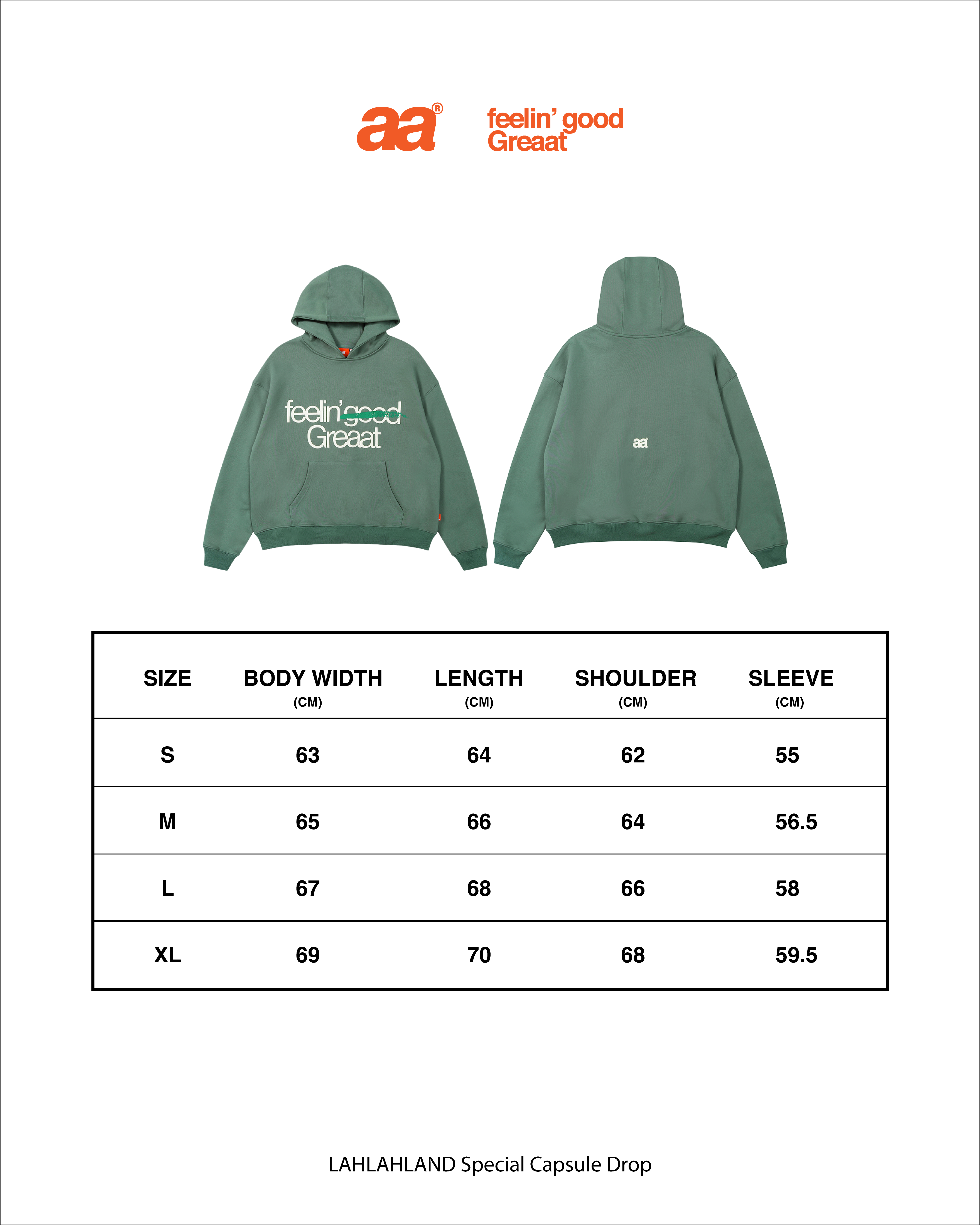A.A FEELIN' GREAAT  HOODIE — SAGE GREEN
