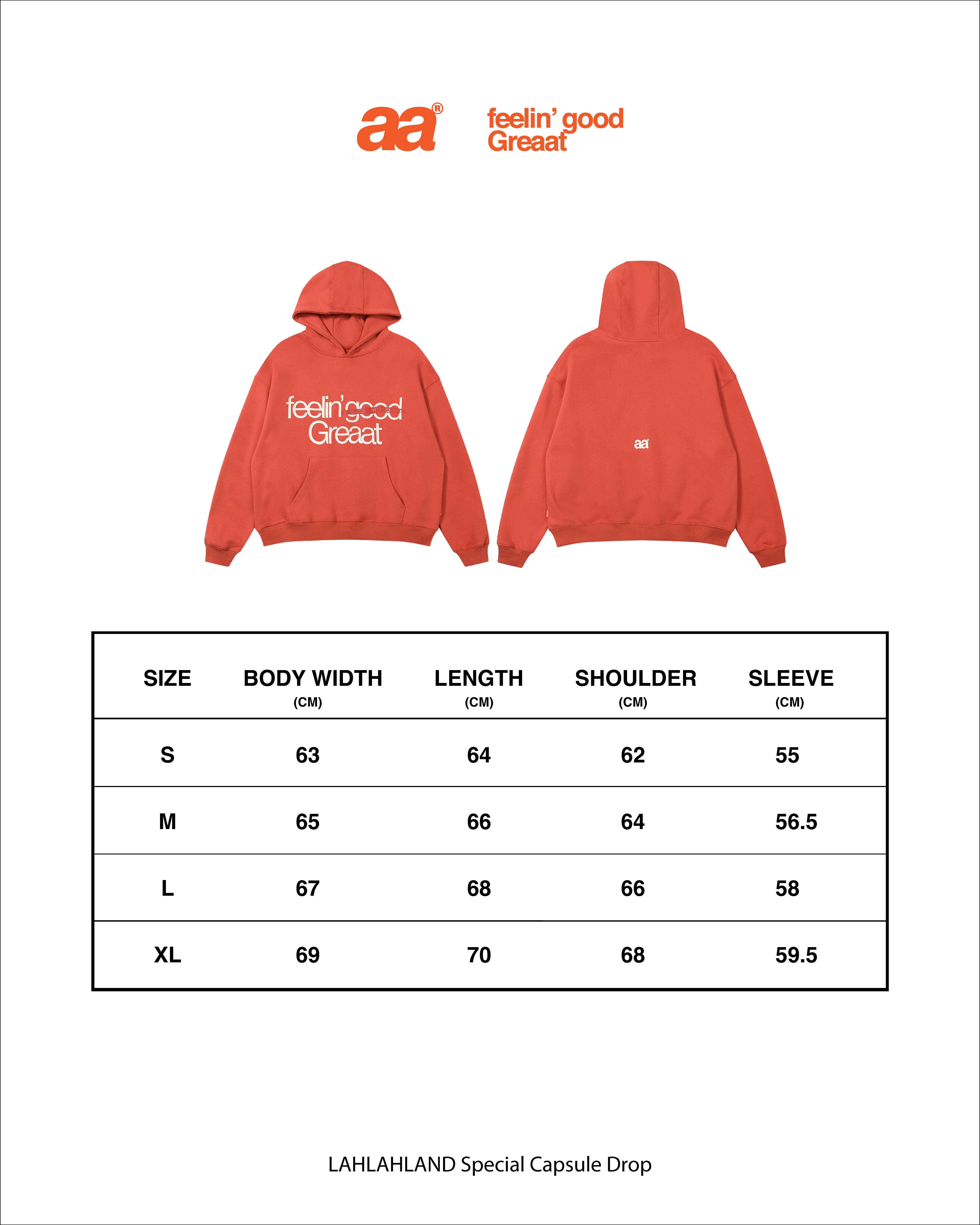 A.A FEELIN' GREAAT  HOODIE — BURNT ORANGE