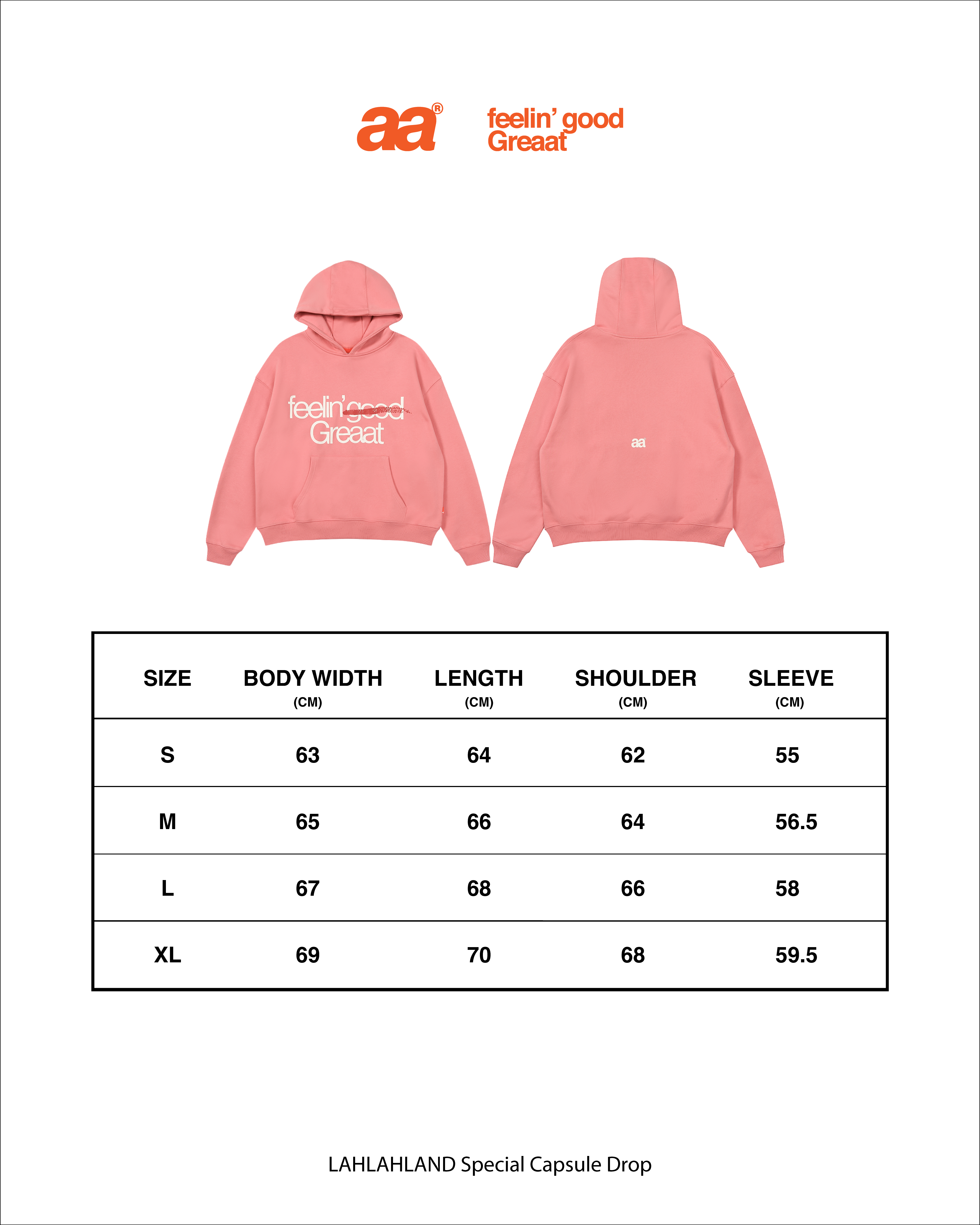 A.A FEELIN‘ GREAAT HOODIE - CORAL PINK
