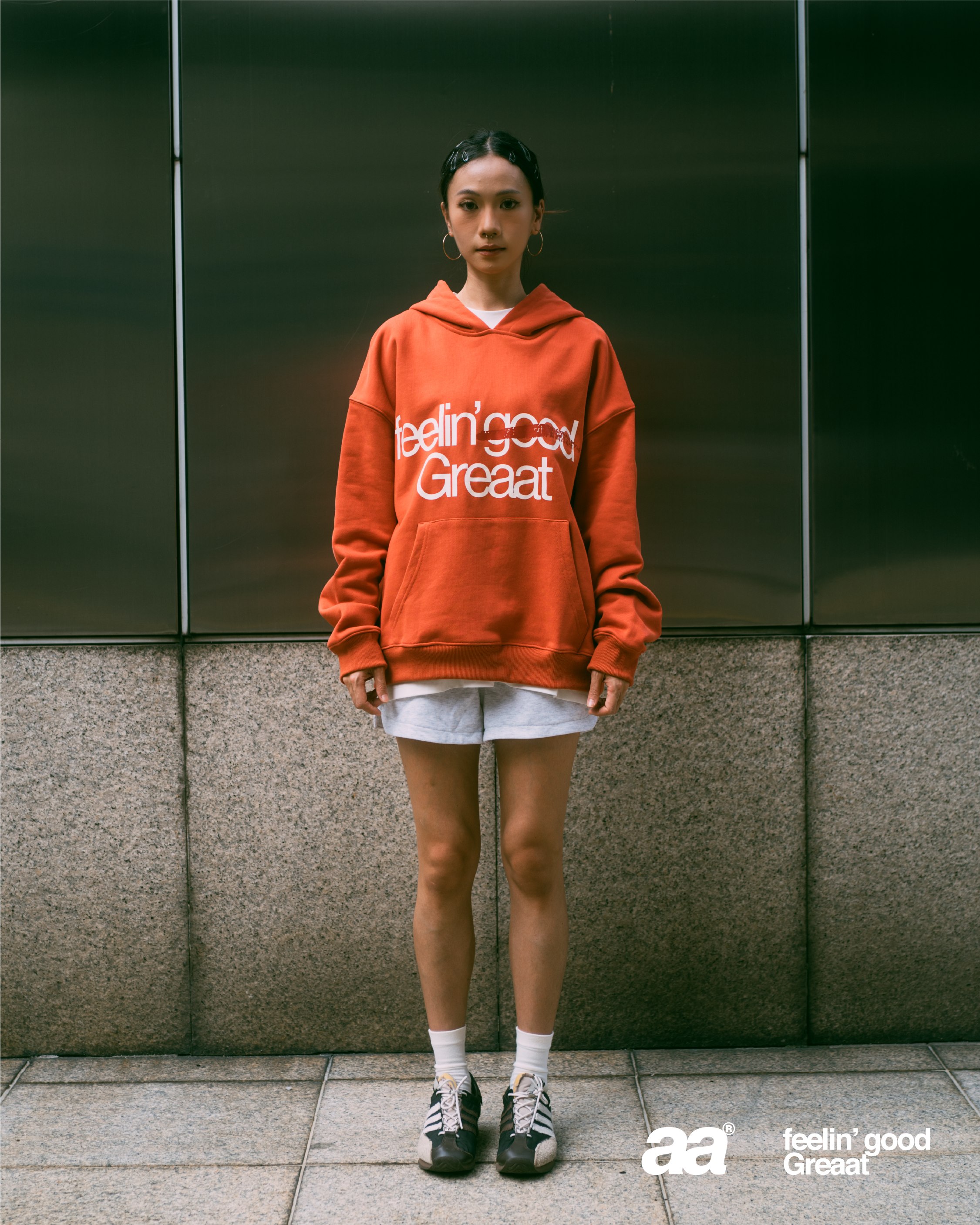 A.A FEELIN' GREAAT  HOODIE — BURNT ORANGE