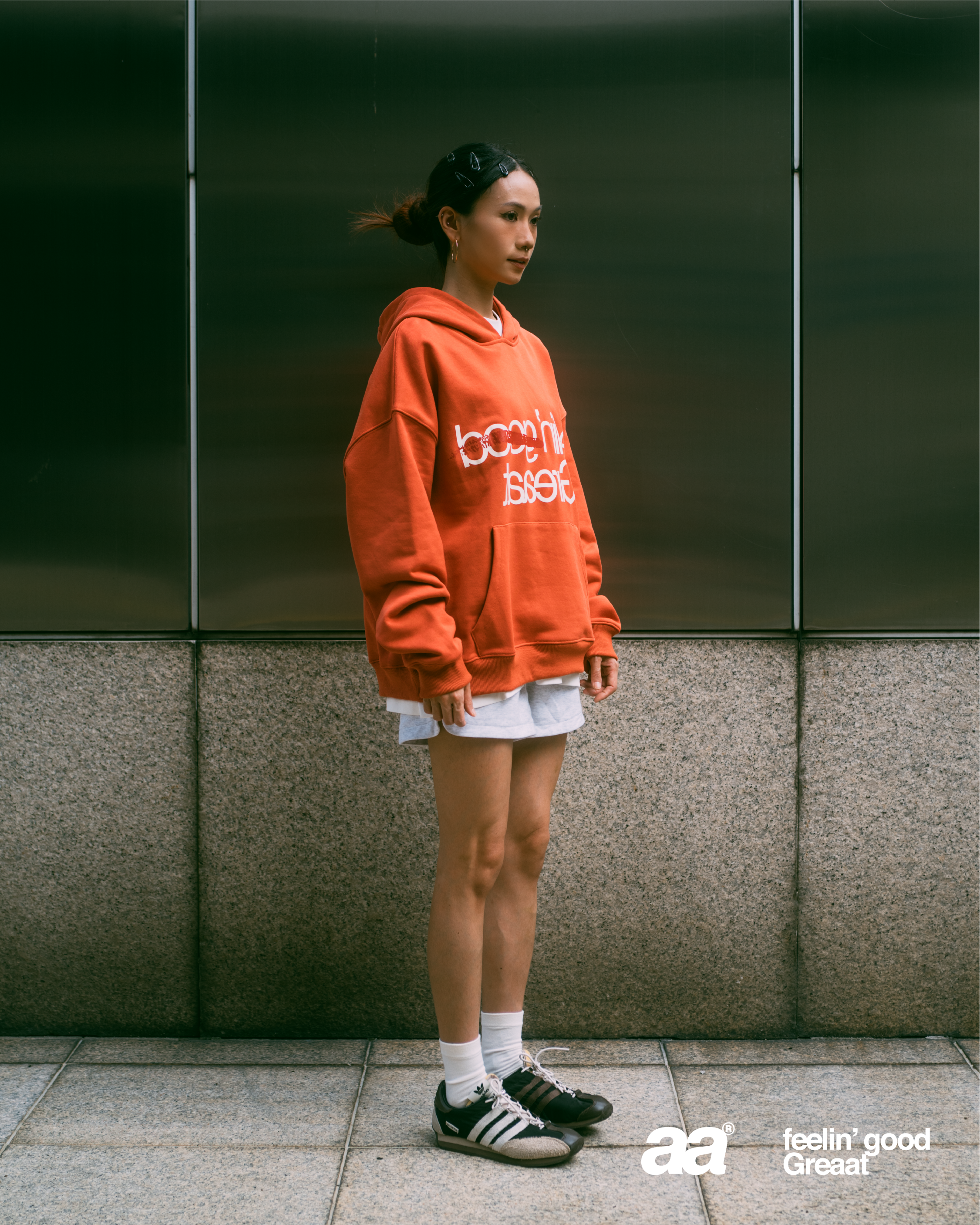 A.A FEELIN' GREAAT  HOODIE — BURNT ORANGE