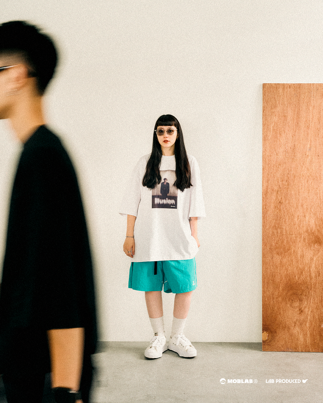 MOBLAB Illusion Graphic Tee Black