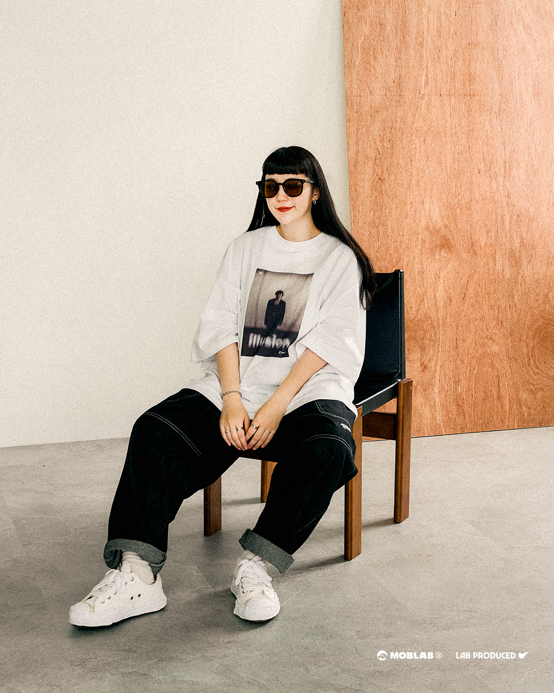 MOBLAB Illusion Graphic Tee Black