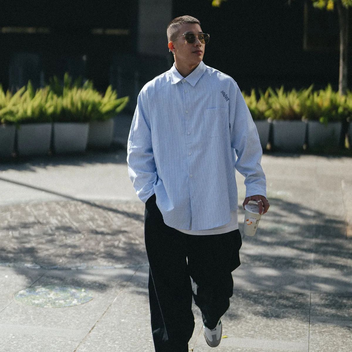 A.A Striped Embroidered Shirt