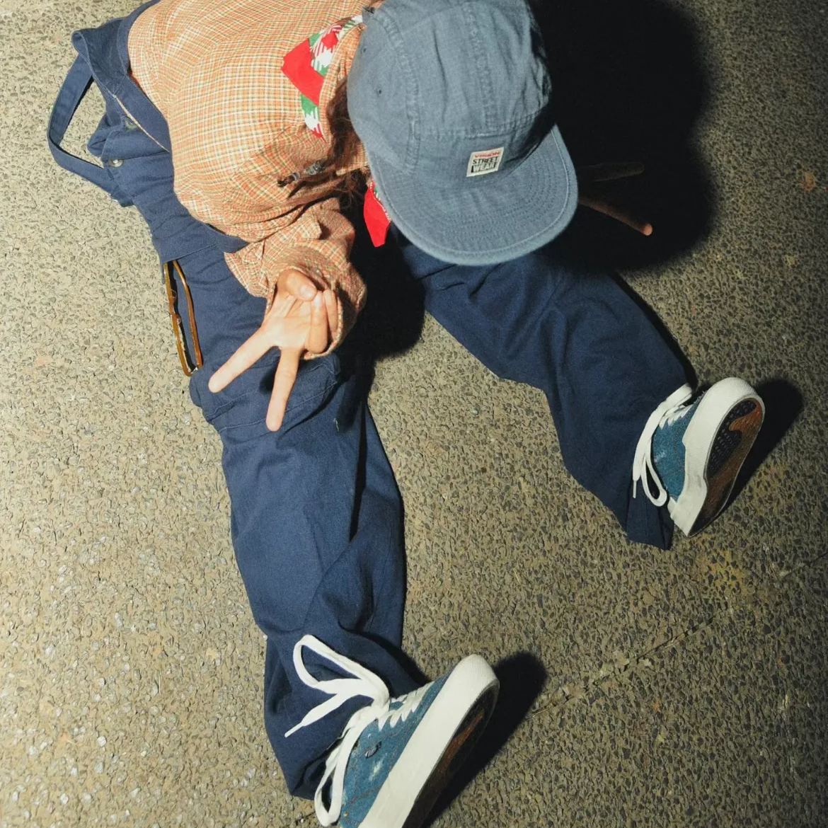 Vision Street Wear FLAT-TOP Retro Street Skate Shoes / Denim Blue V243NY301302