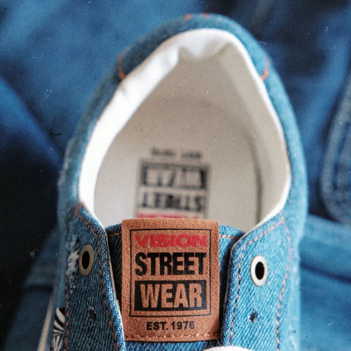 Vision Street Wear FLAT-TOP Retro Street Skate Shoes / Denim Blue V243NY301302