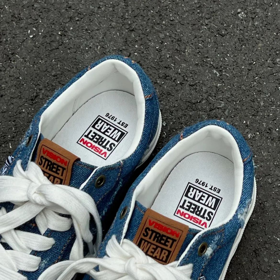 Vision Street Wear FLAT-TOP Retro Street Skate Shoes / Denim Blue V243NY301302