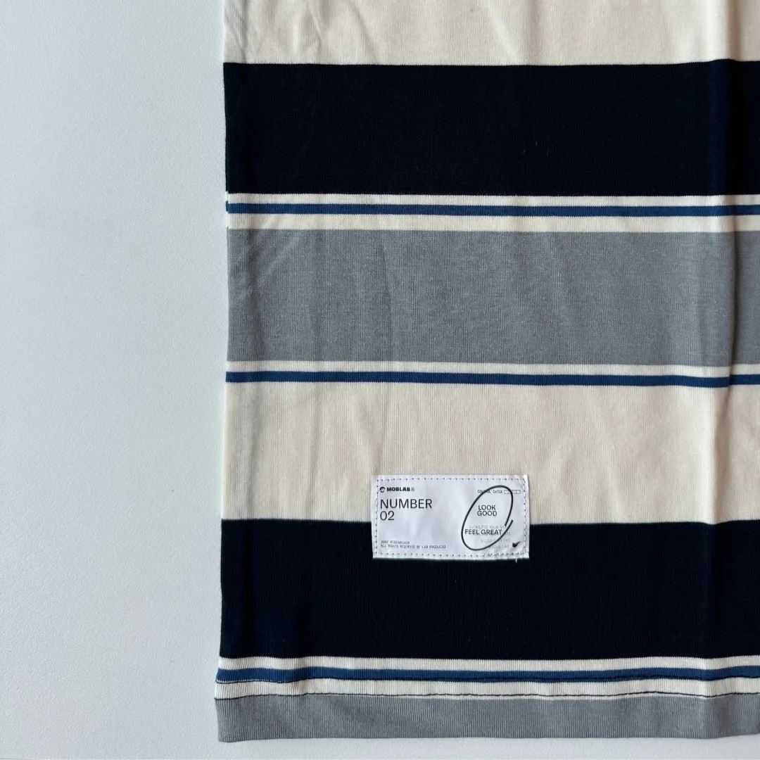 MOBLAB STRIPE TEE NAVY