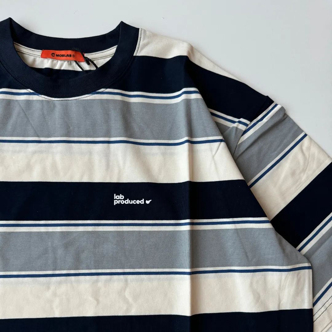 MOBLAB STRIPE TEE NAVY